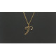 Colgante de oro amarillo con diamante - letra V
