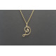 Colgante de oro amarillo con diamante - letra D