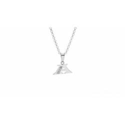 Colgante de oro blanco con diamantes - letra A