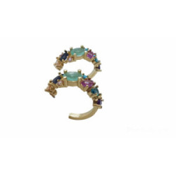 Pendientes chapados estilo aros con circonitas de colores