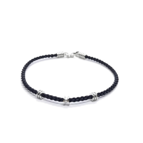 Pulsera de plata con macramé