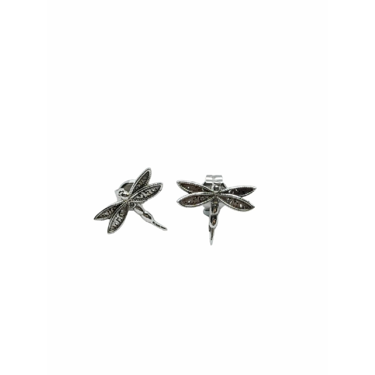 Pendientes de plata con forma de libélulas y circonitas