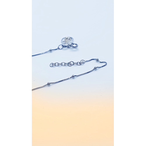 Collar de plata con circonitas y perla natural