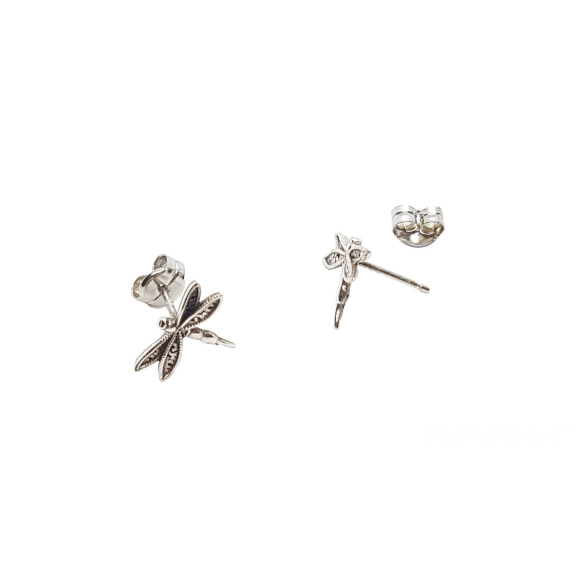 Pendientes de plata con forma de libélulas y circonitas