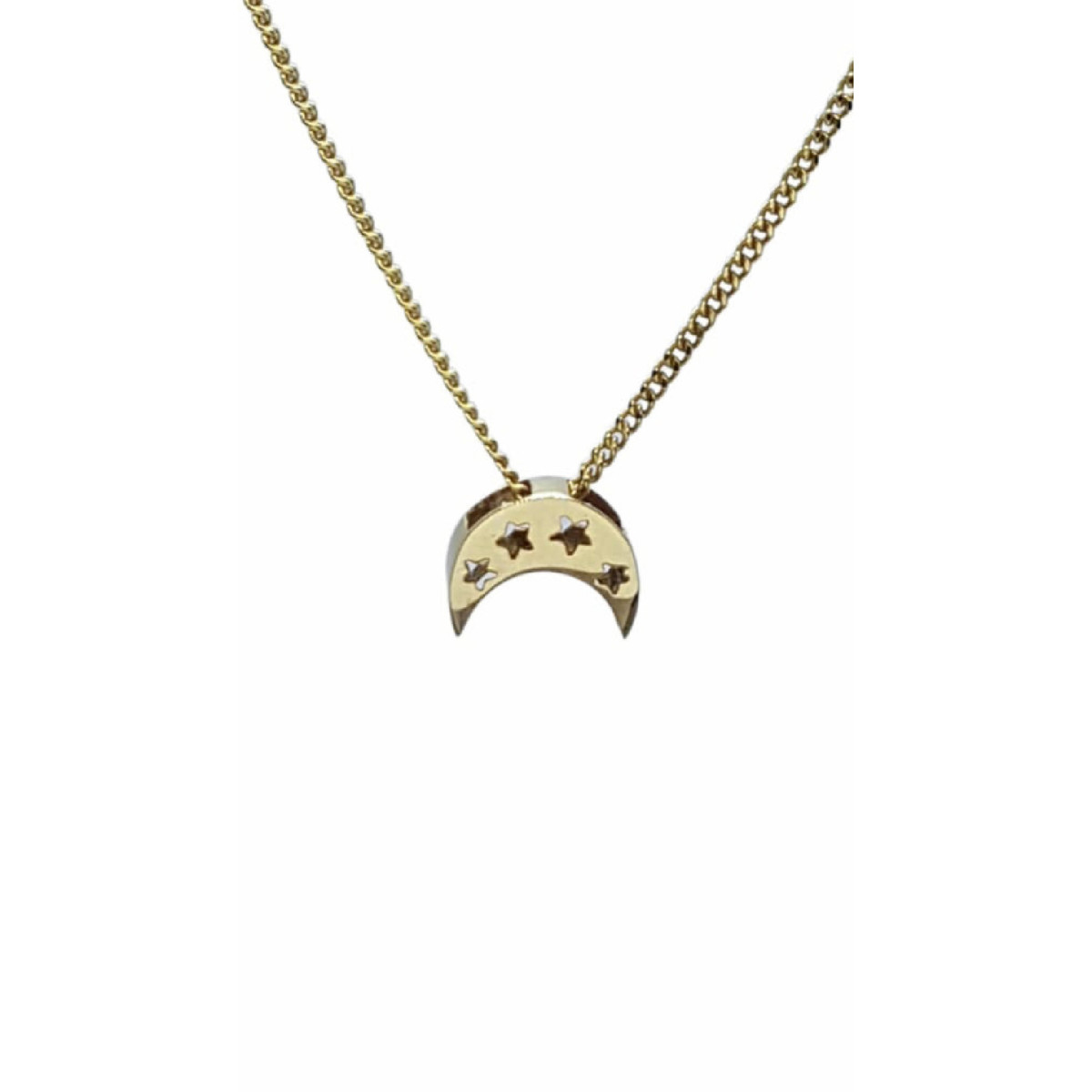 Colgante de oro amarillo con forma de media luna