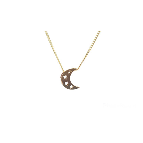 Colgante de oro amarillo con forma de media luna