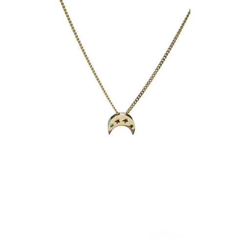 Colgante de oro amarillo con forma de media luna