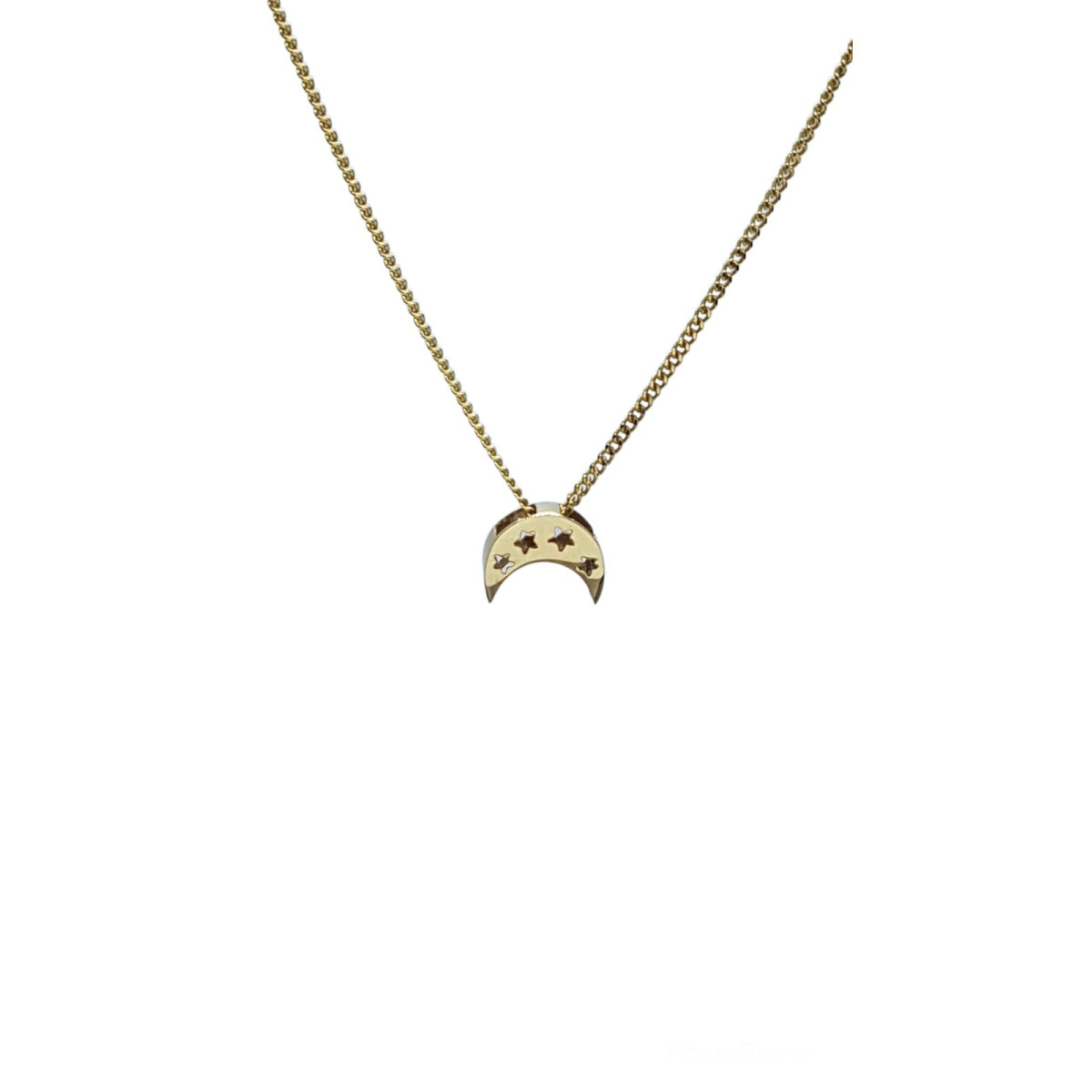Colgante de oro amarillo con forma de media luna