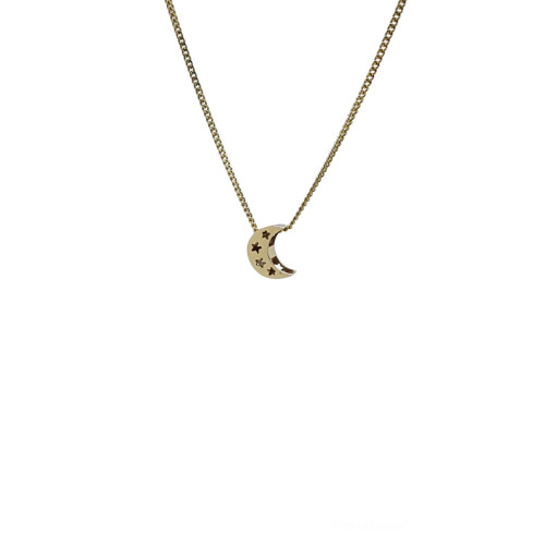 Colgante de oro amarillo con forma de media luna
