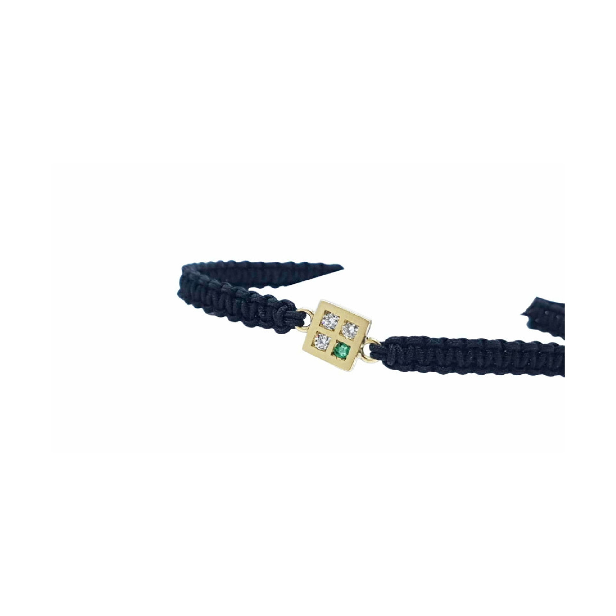 PULSERA DE ORO AMARILLO CON DIAMANTES Y ESMERALDA