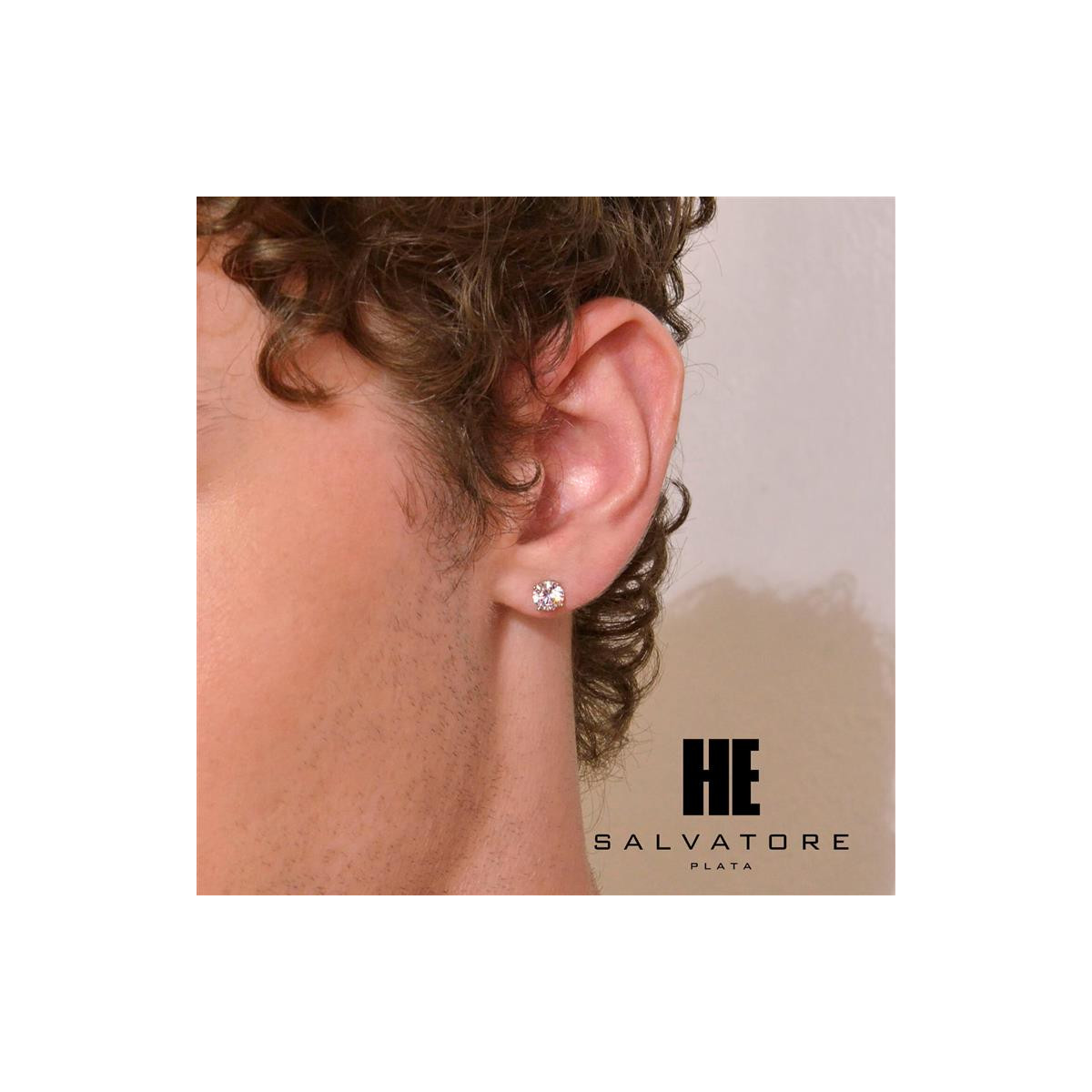 Pendientes de plata con circonitas blancas