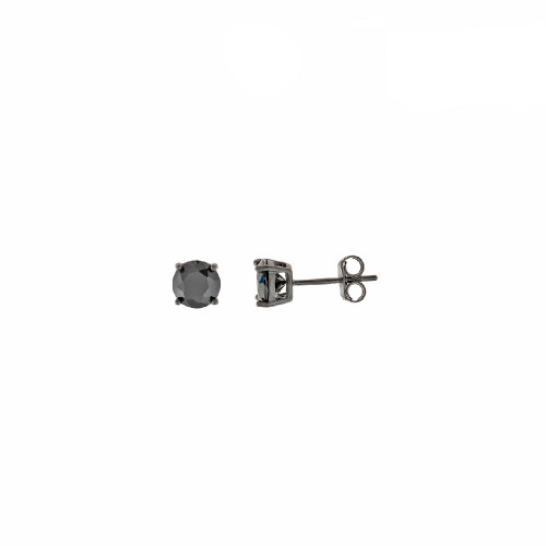 Pendientes de plata con circonita negra