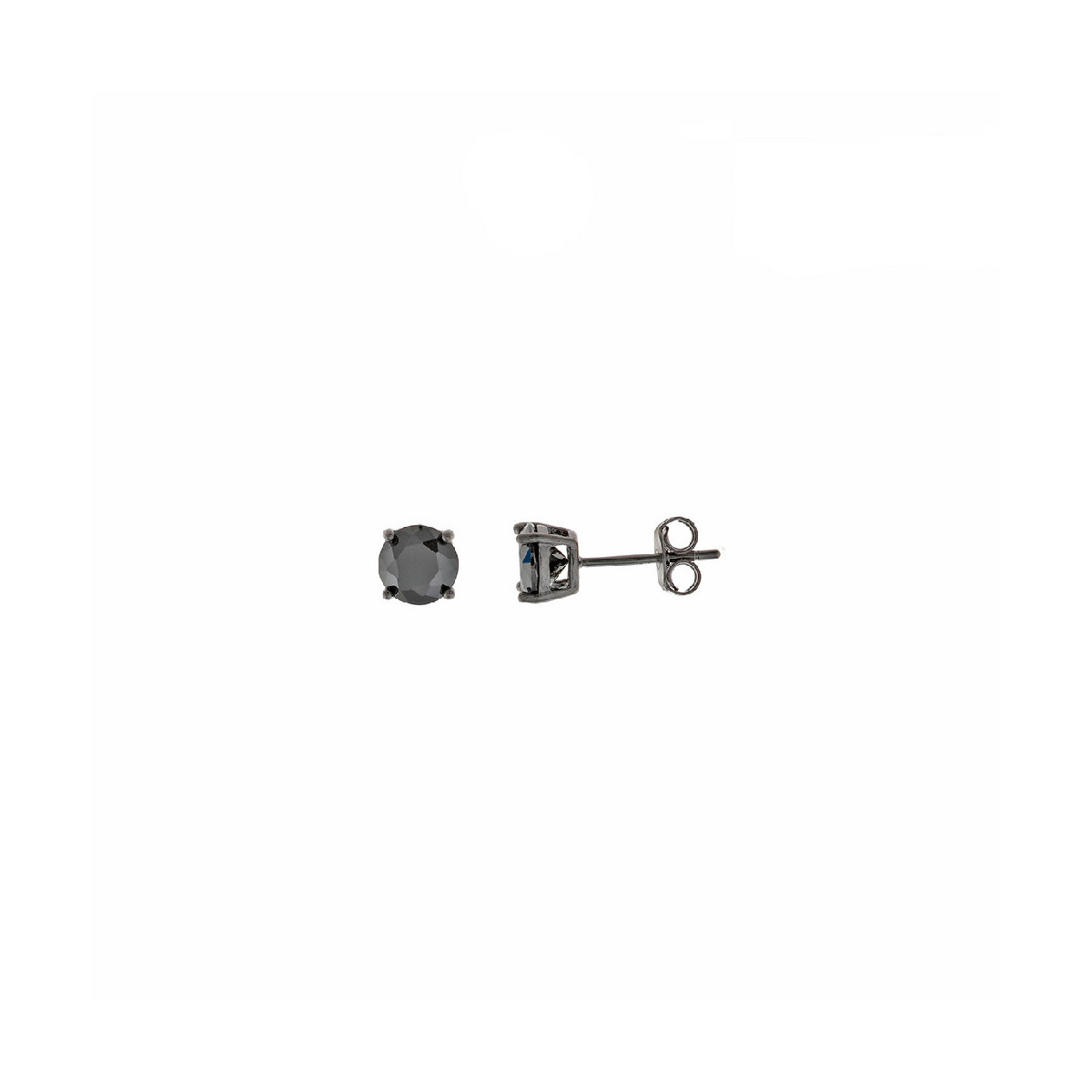 Pendientes de plata con circonita negra