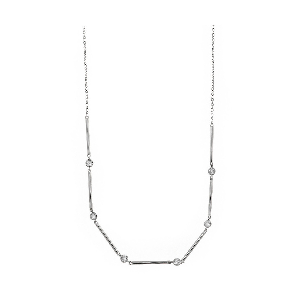 Collar de plata con circonitas blancas