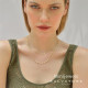 Collar de plata chapada con circonitas blancas y perlas naturales