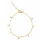 Pulsera de plata chapada con gemas y perlas naturales
