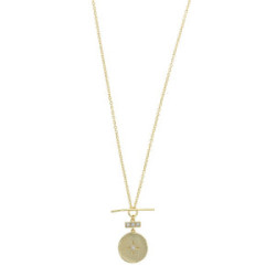 Collar de plata chapada con circonita blanca