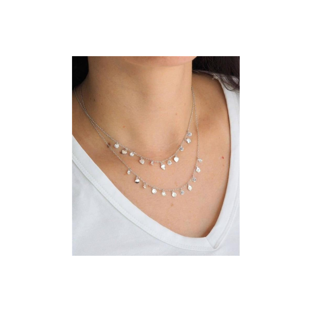 Collar de plata con circonitas blancas