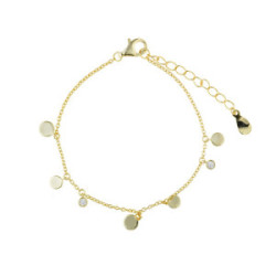 Pulsera de plata chapada con circonitas y placas