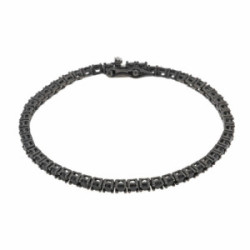 Rivière de plata con circonitas negras