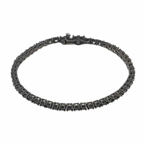 Rivière de plata con circonitas negras