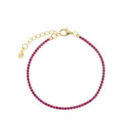 Rivière de plata con circonitas rojas