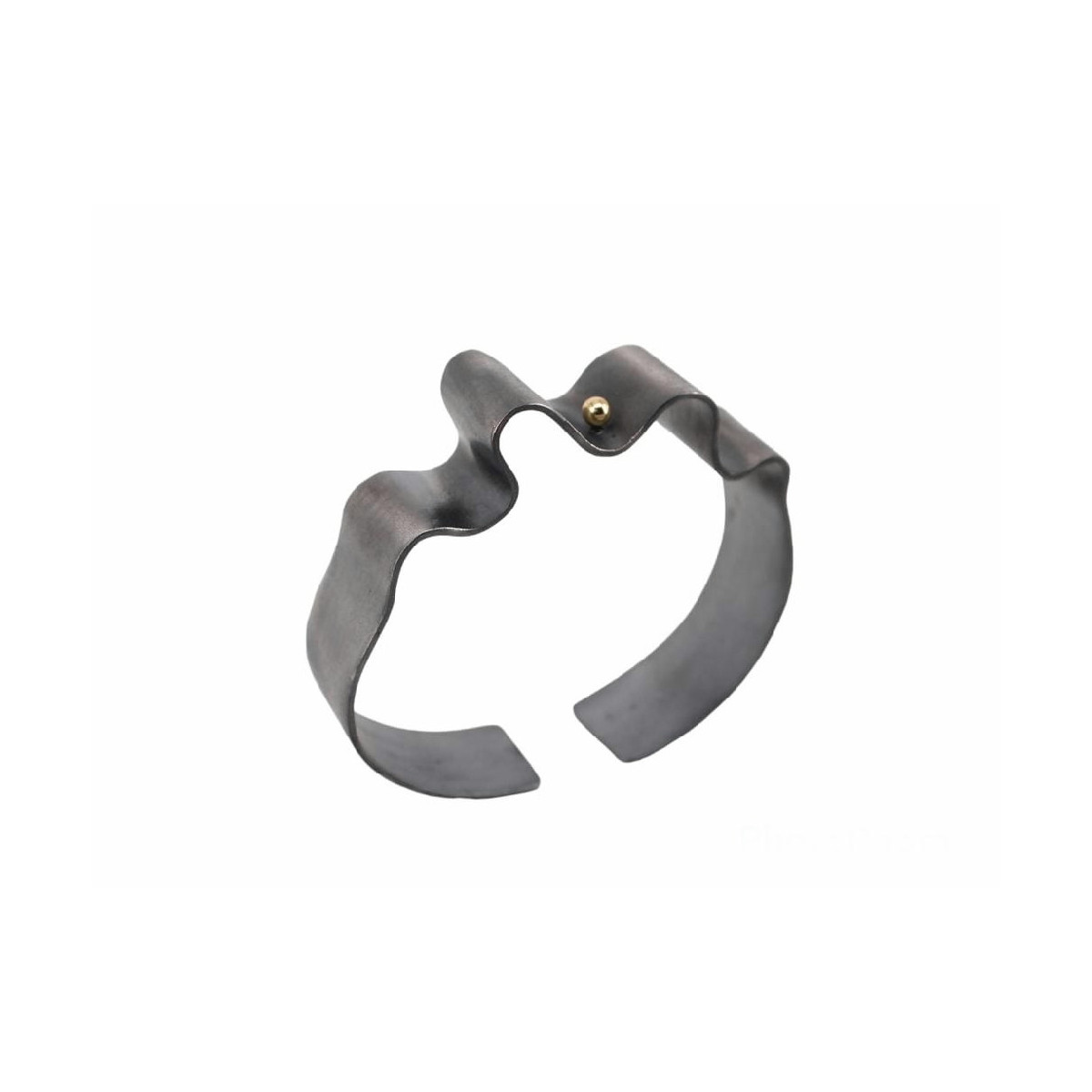 Brazalete rígido de plata y oro