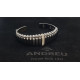 BRAZALETE RÍGIDO DE ORO AMARILLO CON DIAMANTES Y PLATA