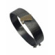 Brazalete rígido de plata, oro y diamante