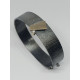 Brazalete rígido de plata, oro y diamante