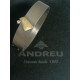 Brazalete rígido de plata, oro y diamante