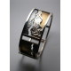 Brazalete rígido de plata y oro