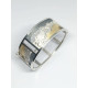 Brazalete rígido de plata y oro