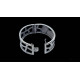 Brazalete rígido de plata y oro
