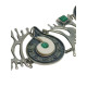 Pulsera artículada de plata, malaquita y marfil