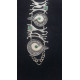 Pulsera artículada de plata, malaquita y marfil