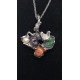 Colgante de plata con coral y perla