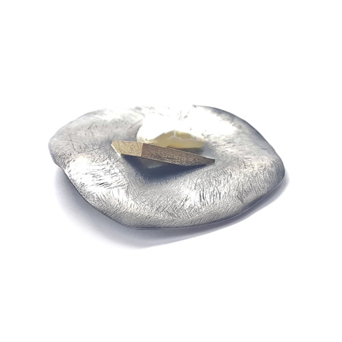 COLGANTE DE PLATA Y ORO AMARILLO CON PERLA NATURAL CULTIVADA