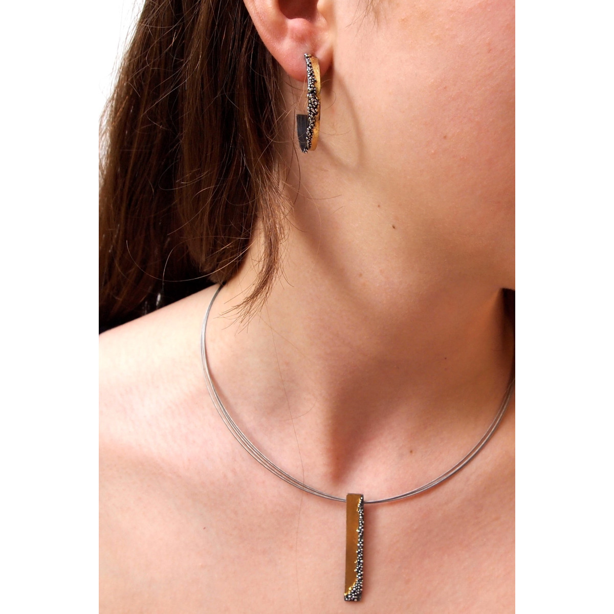 Pendientes de plata y oro