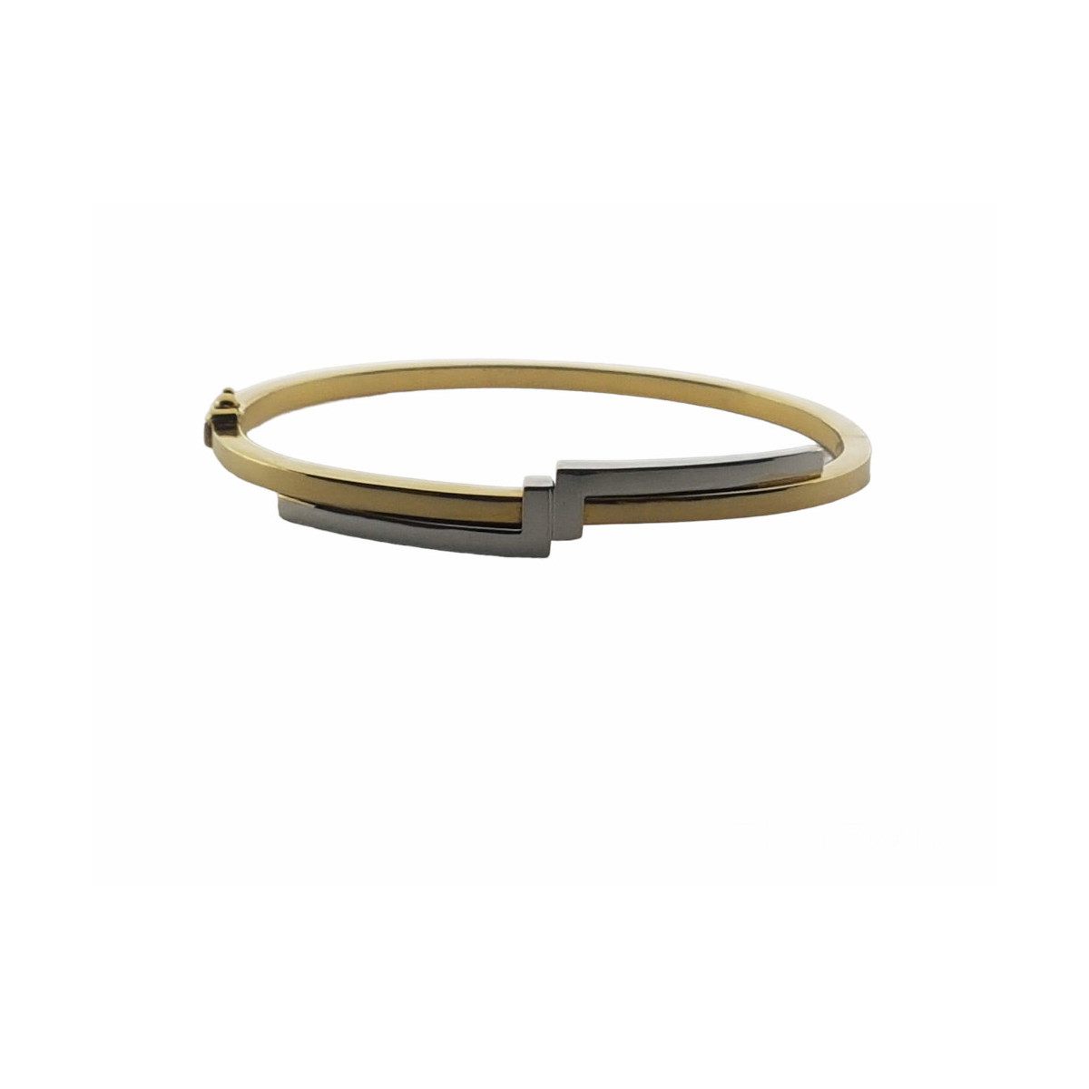 BRAZALETE RÍGIDO DE ORO BLANCO Y ORO AMARILLO
