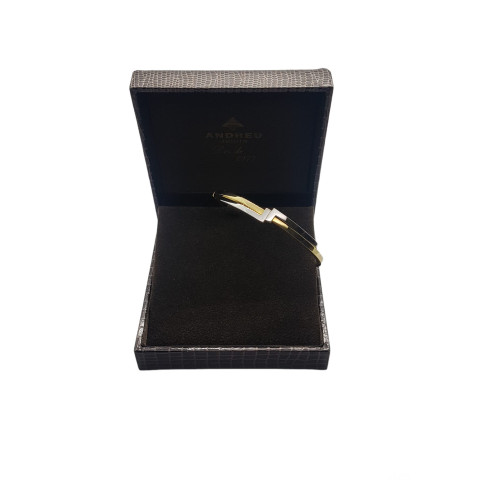 BRAZALETE RÍGIDO DE ORO BLANCO Y ORO AMARILLO