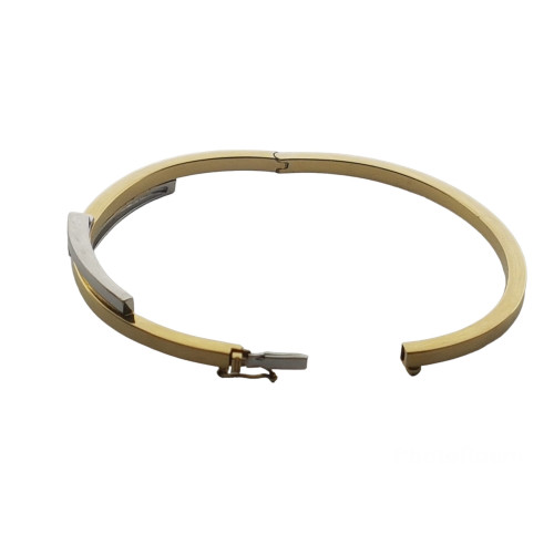 BRAZALETE RÍGIDO DE ORO BLANCO Y ORO AMARILLO