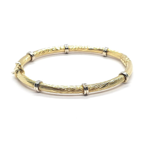 BRAZALETE RÍGIDO DE ORO BLANCO Y ORO AMARILLO