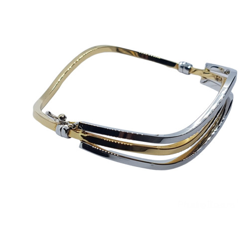 BRAZALETE RÍGIDO DE ORO BLANCO Y ORO AMARILLO