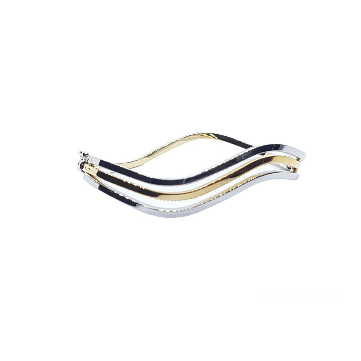 BRAZALETE RÍGIDO DE ORO BLANCO Y ORO AMARILLO