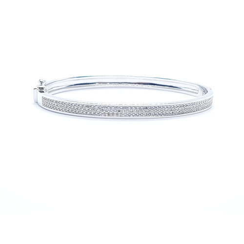 BRAZALETE RÍGIDO DE ORO BLANCO CON DIAMANTES