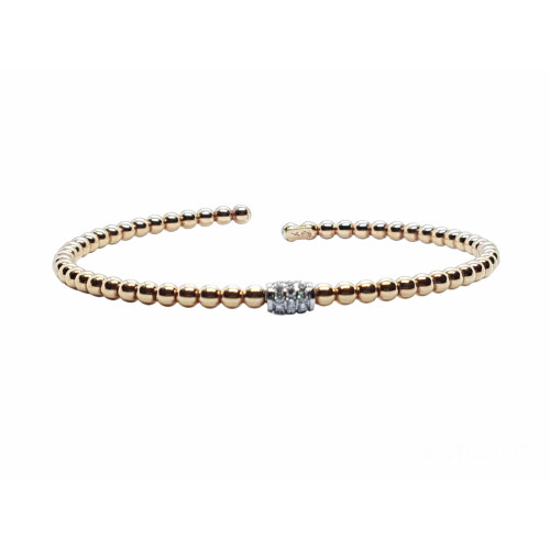 BRAZALETE RÍGIDO DE ORO ROSA CON DIAMANTES