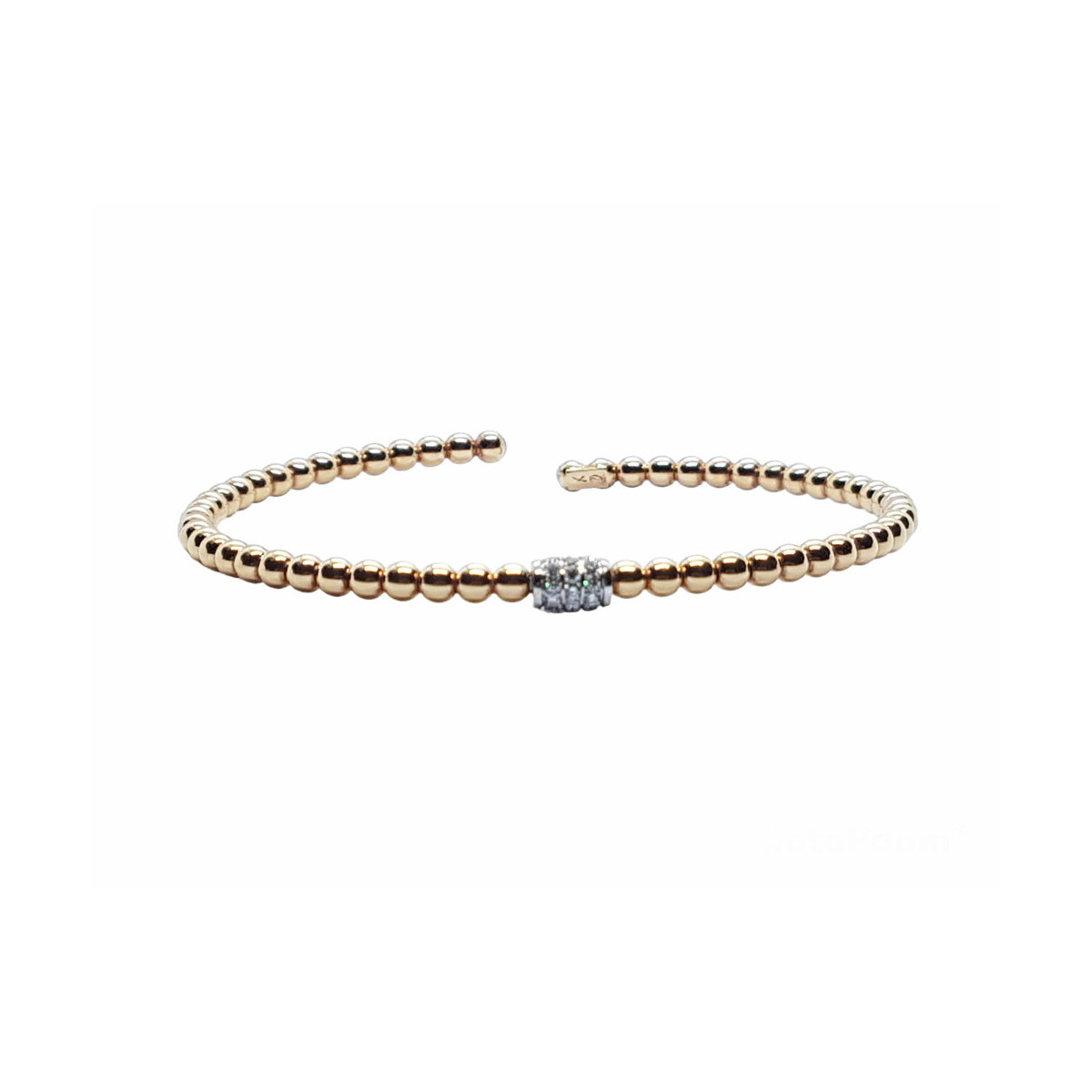 BRAZALETE RÍGIDO DE ORO ROSA CON DIAMANTES