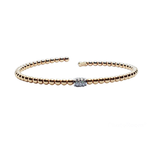 BRAZALETE RÍGIDO DE ORO ROSA CON DIAMANTES