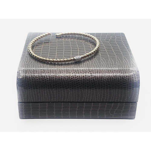 BRAZALETE RÍGIDO DE ORO ROSA CON DIAMANTES